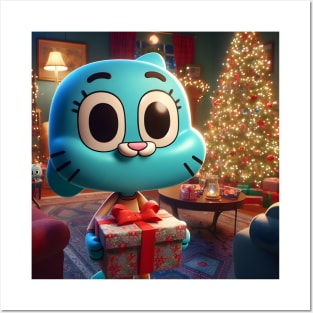 Whimsical Wonderland Unleashed: Gumball Christmas Art for Iconic Cartoon Holiday Designs! Posters and Art